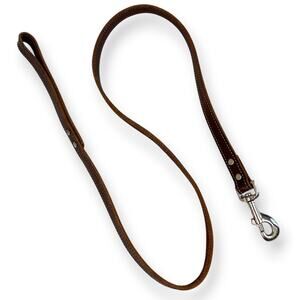 Weaver Dog Leash Leather Brown 4' 3/4 Inch Wide